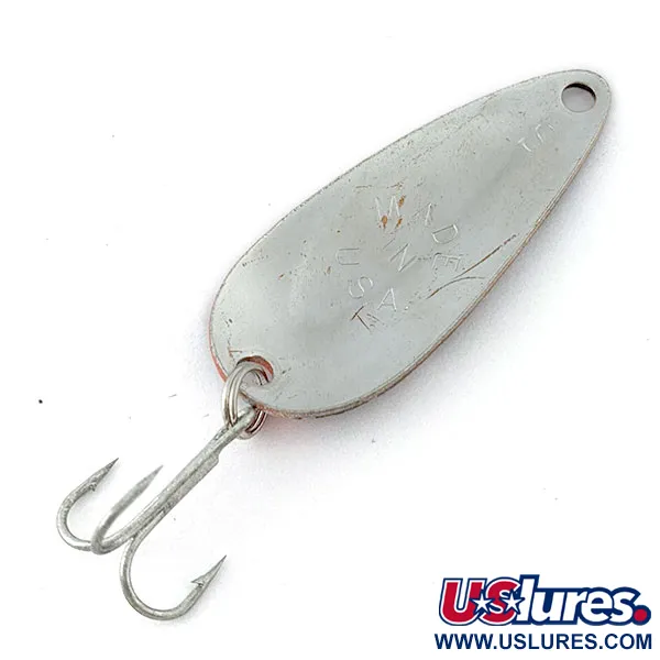 Vintage   Worth Chippewa Steel Spoon, 3/16oz red/black/nickel fishing spoon #20178