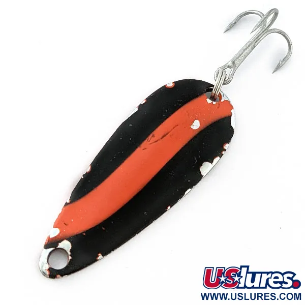 Vintage   Worth Chippewa Steel Spoon, 3/16oz red/black/nickel fishing spoon #20178