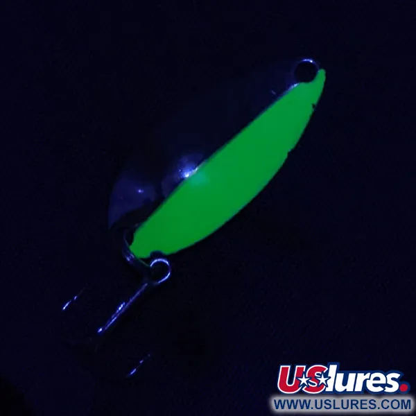 Vintage   Acme Little Cleo UV, 1/8oz nickel/green/UV fishing spoon #20181