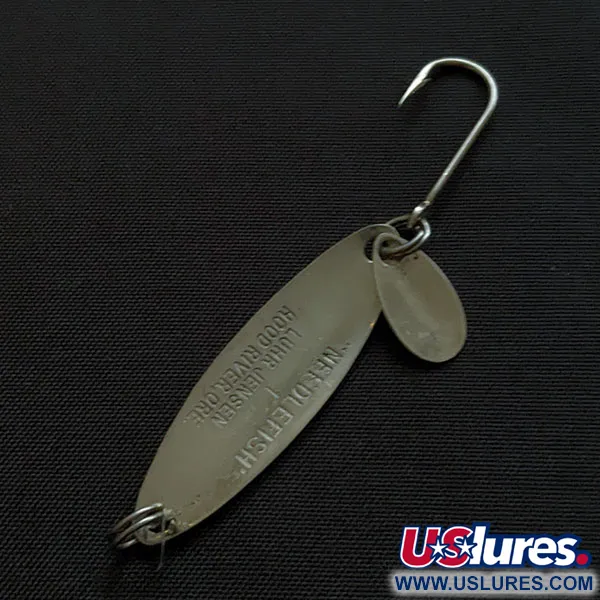 Vintage   Luhr Jensen Needlefish 1, 1/16oz nickel/black/white fishing spoon #20219
