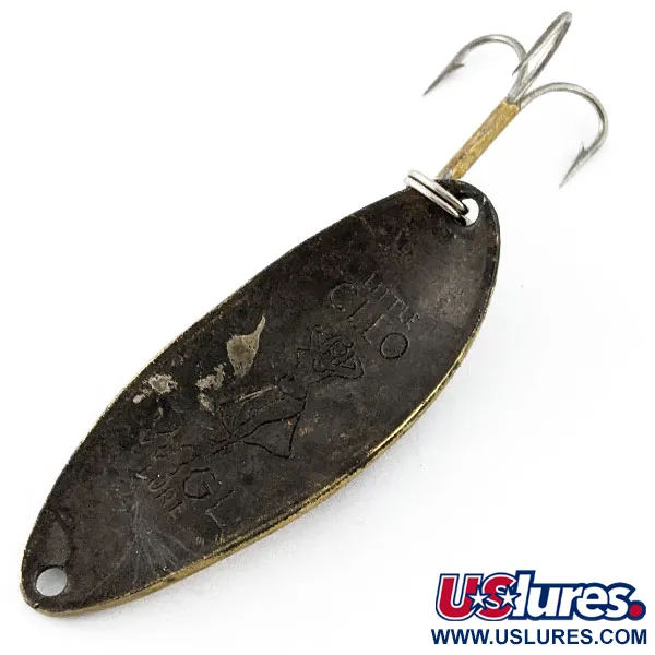 Vintage  Seneca Little Cleo (Hula Girl), 1/2oz nickel/black fishing spoon #20221