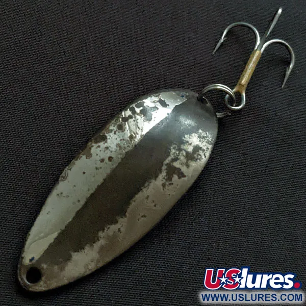 Vintage  Seneca Little Cleo (Hula Girl), 1/2oz nickel/black fishing spoon #20221