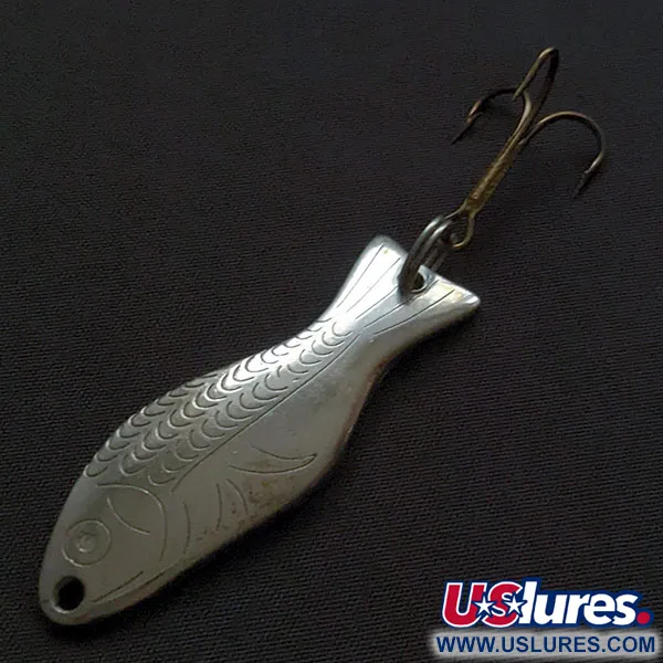 Vintage   Al's gold fish, 1/4oz nickel fishing spoon #20223