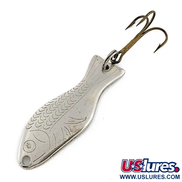 Vintage   Al's gold fish, 1/4oz nickel fishing spoon #20223