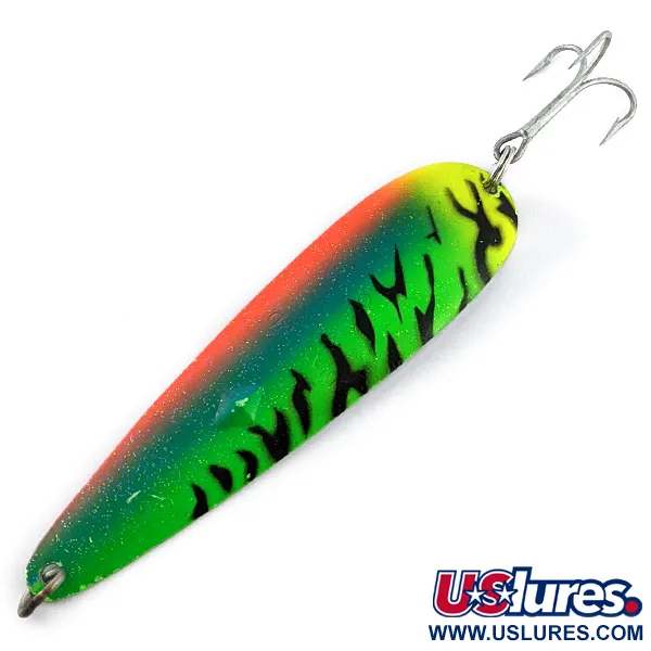 Vintage   Luhr Jensen Diamond King, 1/2oz Fire Tiger fishing spoon #20231