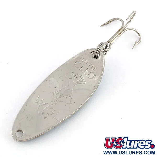 Vintage  Seneca Little Cleo (Hula Girl), 1/3oz nickel/blue fishing spoon #20235