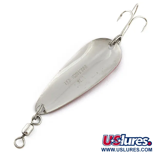 Vintage   Len Thompson #1 Platinum Series, 3/4oz  P-RR - Reverse Red fishing spoon #20281
