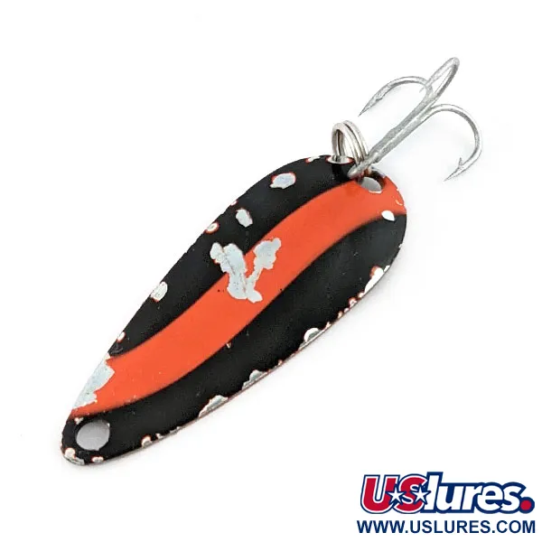 Vintage   Worth Chippewa Steel Spoon, 3/16oz red/black/nickel fishing spoon #20331