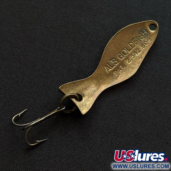 Vintage   Al's gold fish, 1/4oz bronze fishing spoon #20338