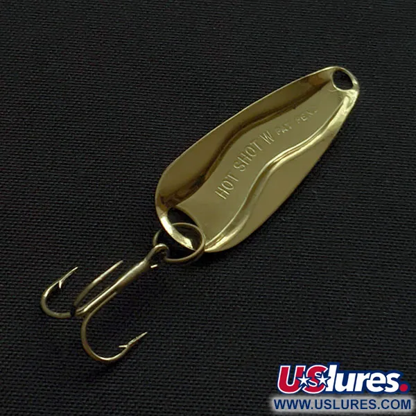 Vintage  Luhr Jensen Hot Shot W, 3/64oz gold fishing spoon #20344