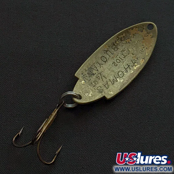 Vintage   Thomas Buoyant, 1/4oz brass fishing spoon #20350