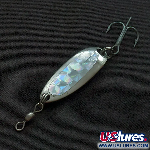Vintage  Luhr Jensen Krocodile, 1/4oz nickel fishing spoon #20361