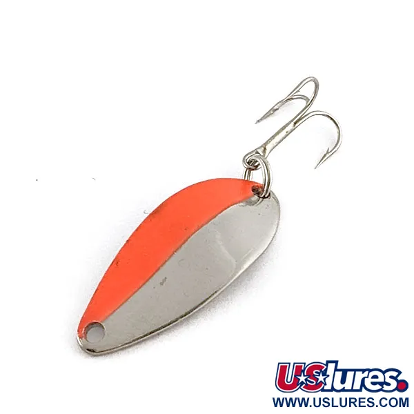 Vintage   Acme Little Cleo, 3/16oz nickel/orange fishing spoon #20364
