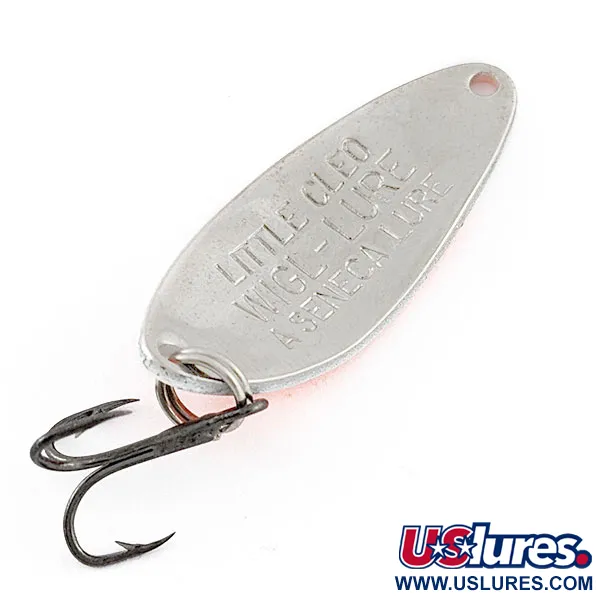 Vintage   Little Cleo Seneca UV, 1/4oz nickel/orange UV fishing spoon #20365