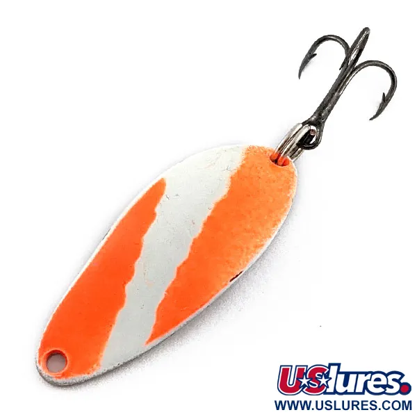 Vintage   Little Cleo Seneca UV, 1/4oz nickel/orange UV fishing spoon #20365