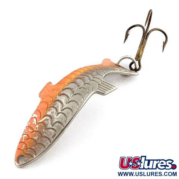 Vintage   Acme Phoebe, 1/4oz orange/nickel fishing spoon #20367