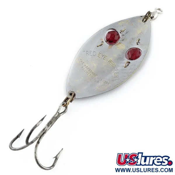 Vintage  Hofschneider Red Eye Wiggler, 1oz nickel/red eyes fishing spoon #20371