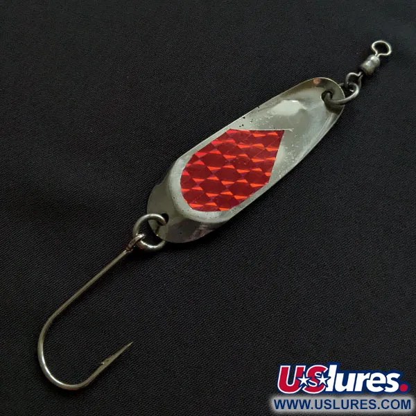 Vintage   Andy Reekers, 1/4oz nickel/red fishing spoon #20373