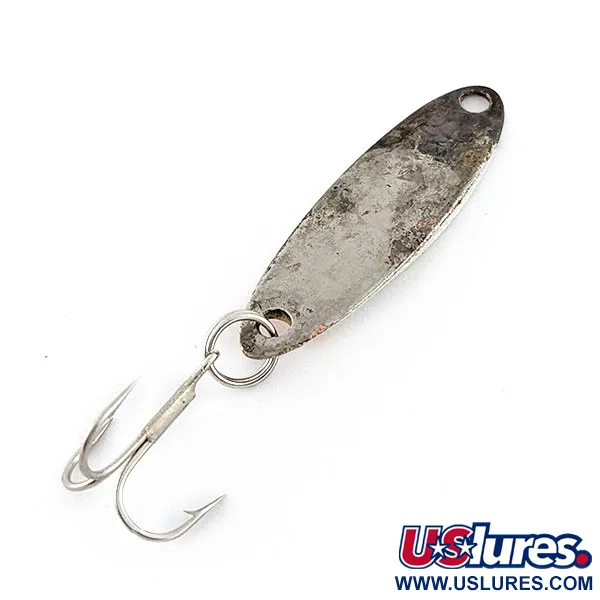 Vintage  Acme Kastmaster, 1/8oz white/orange/nickel fishing spoon #20394