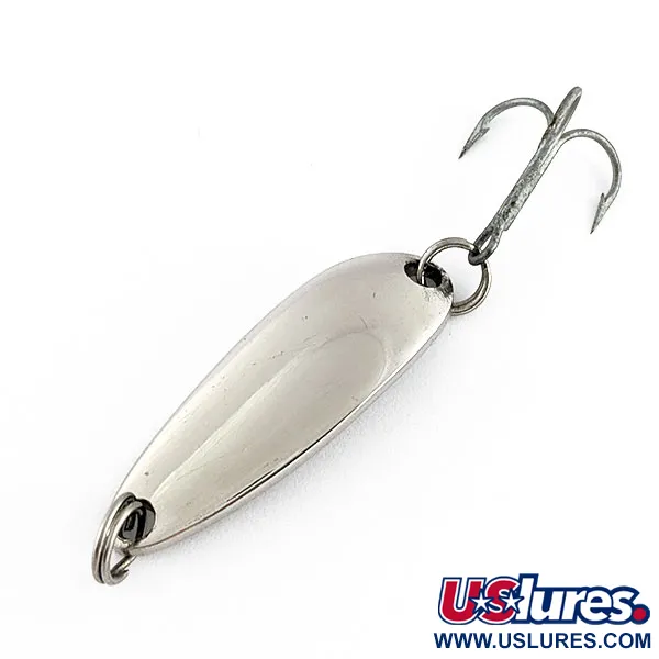 Vintage  Luhr Jensen Krocodile, 1/3oz nickel fishing spoon #20397