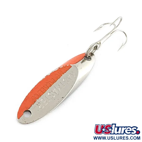 Vintage  Acme Kastmaster, 1/8oz nickel/orange fishing spoon #20406