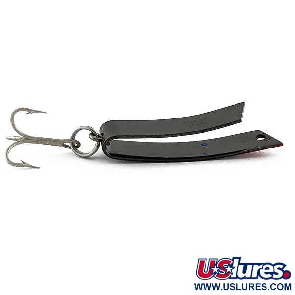 Vintage  Luhr Jensen Super-Duper 506, 1/4oz black red fishing spoon #20424