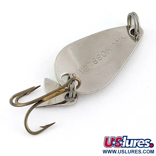 Vintage   Acme K.O. Wobbler, 1/8oz nickel/green fishing spoon #20431