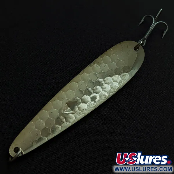 Vintage   Luhr Jensen Diamond King 5, 1/2oz silver/red/blue/yellow fishing spoon #20435