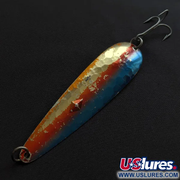 Vintage   Luhr Jensen Diamond King 5, 1/2oz silver/red/blue/yellow fishing spoon #20435