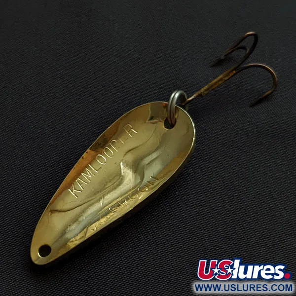 Vintage   Acme Kamlooper Spoon, 2/5oz gold/red/white fishing spoon #20436