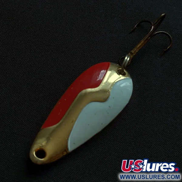 Vintage   Acme Kamlooper Spoon, 2/5oz gold/red/white fishing spoon #20436