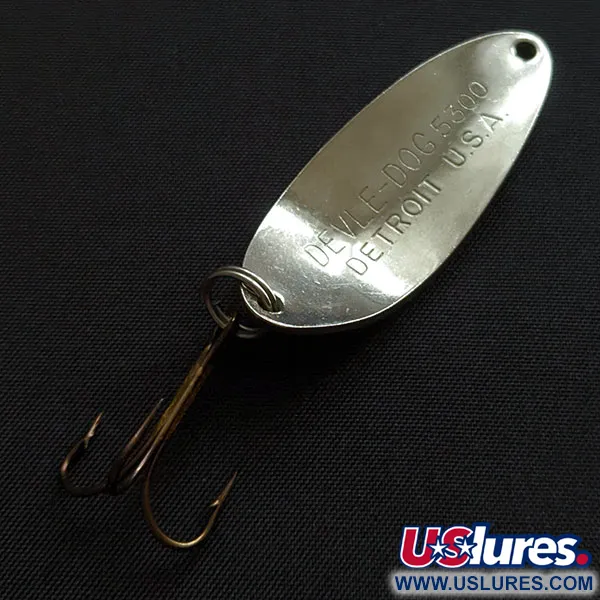 Vintage  Eppinger Dardevle Devle-Dog 5300, 1/3oz nickel fishing spoon #20466