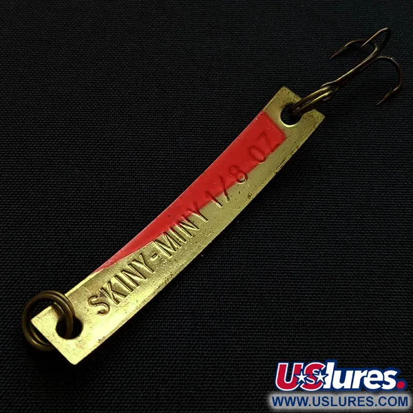 Vintage  Yakima Bait Skiny-miny UV, 1/8oz gold/orange UV fishing spoon #20473