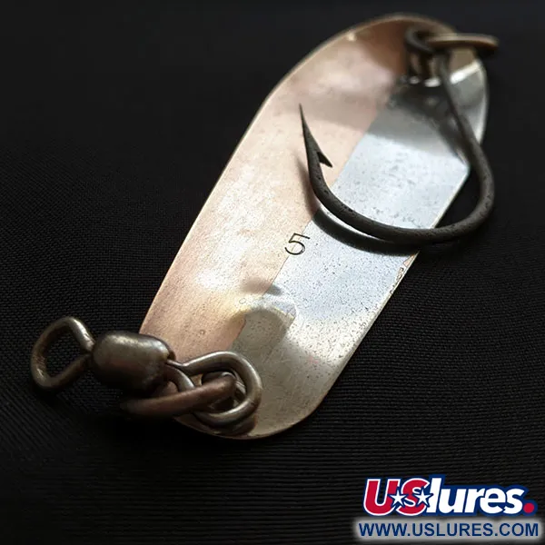 Vintage   Luhr Jensen McMahon 5, 1/2oz nickel/brass fishing spoon #20478