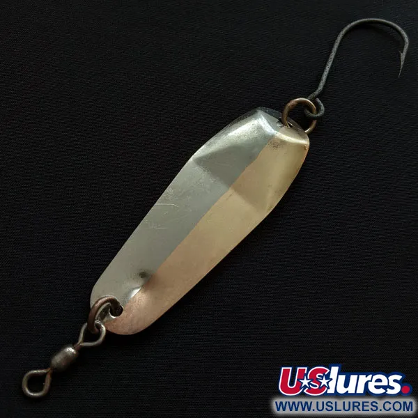 Vintage   Luhr Jensen McMahon 5, 1/2oz nickel/brass fishing spoon #20478