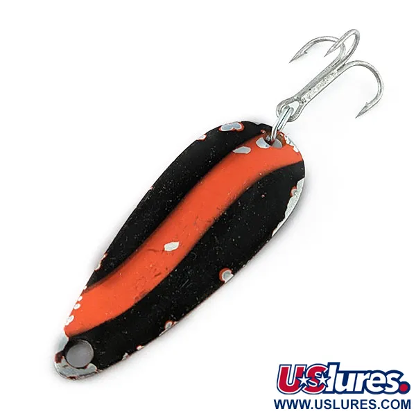 Vintage   Worth Chippewa Steel Spoon, 3/16oz nickel/red/black fishing spoon #20480