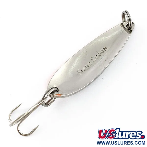 Vintage   Acme Fiord Spoon, 1/4oz nickel/orange fishing spoon #20491