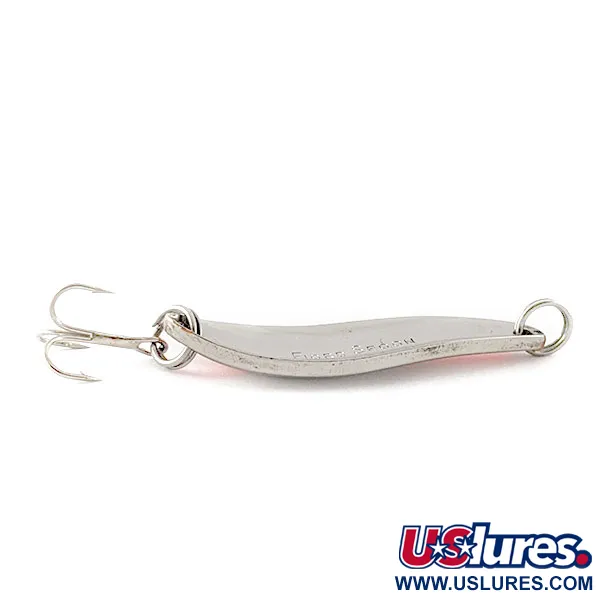 Vintage   Acme Fiord Spoon, 1/4oz nickel/orange fishing spoon #20491