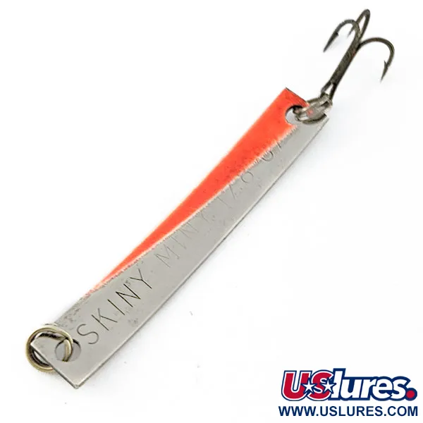 Vintage  Yakima Bait Skiny-miny, 1/8oz nickel/orange UV fishing spoon #20509
