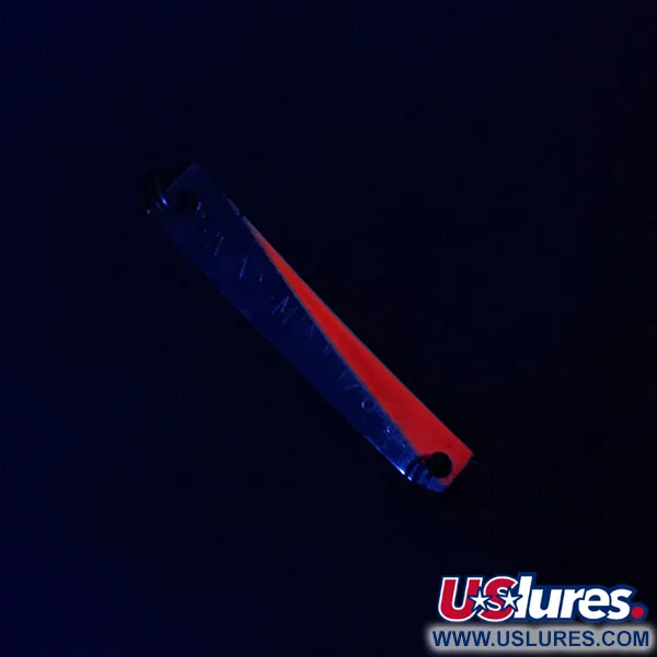 Vintage  Yakima Bait Skiny-miny, 1/8oz nickel/orange UV fishing spoon #20509