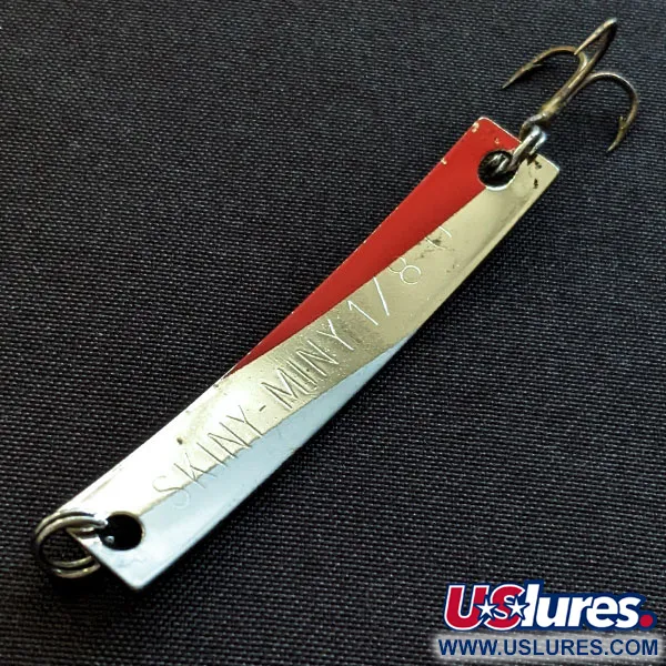 Vintage  Yakima Bait Skiny-miny, 1/8oz nickel/red fishing spoon #20510