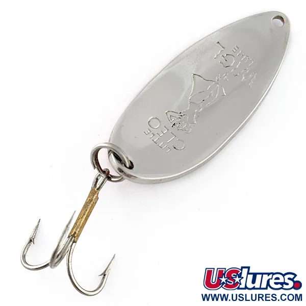 Vintage  Seneca Little Cleo (Hula Girl), 1/2oz nickel/orange fishing spoon #20531