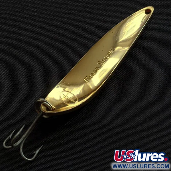 Vintage  Acme Fiord Spoon Lightning (1950s), 2/5oz gold fishing spoon #20537