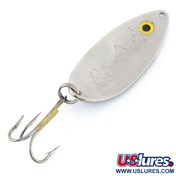 Vintage  Seneca Little Cleo (Hula Girl), 1/2oz nickel/blue pearl fishing spoon #20541