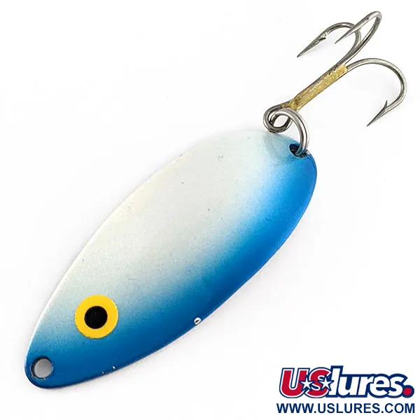 Vintage  Seneca Little Cleo (Hula Girl), 1/2oz nickel/blue pearl fishing spoon #20541