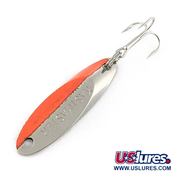 Vintage  Acme Kastmaster, 1/8oz nickel/orange fishing spoon #20557