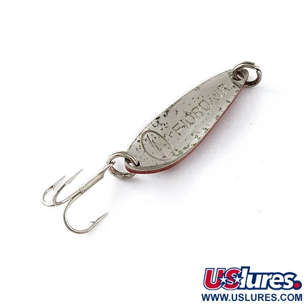 Vintage  Acme Fiord Spoon Jr  Lightning (1950s), 1/8oz red/white/nickel fishing spoon #20563