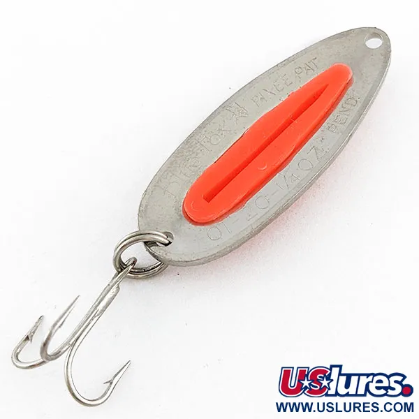 Vintage   Blue Fox Pixee, 1/4oz nickel/red fishing spoon #20607