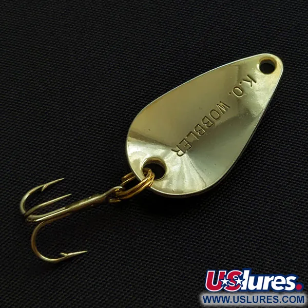 Vintage  Acme K.O. Wobbler, 1/8oz black/white/gold fishing spoon #20609