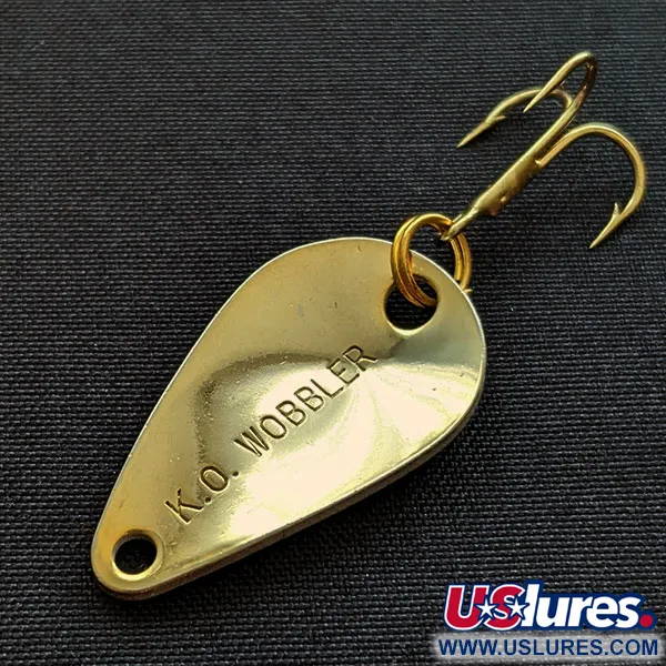 Vintage  Acme K.O. Wobbler, 1/8oz black/white/gold fishing spoon #20609